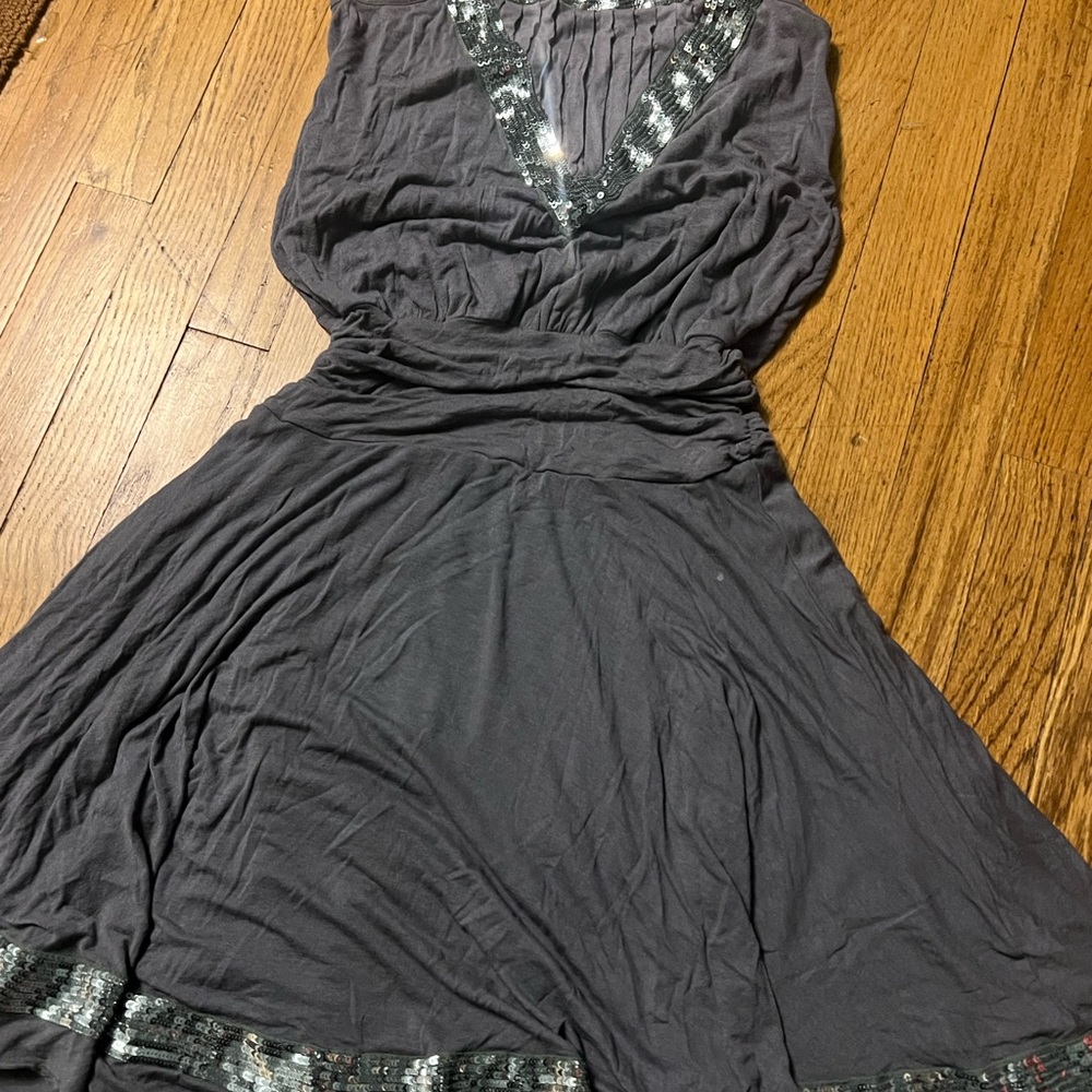 Elegant Gray Sequin Dress